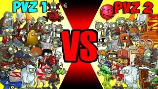 All Zombies in PVZ 1 vs PVZ 2 - Who Will Win? -  Team Zombies Battlez Synthetic Full