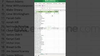 Flash Fill Trick in Excel  #excel #msexcel #shorts #myexcelonline