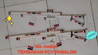 SUBCRIBE ide kreatif jualan senjata mainan tembakan pvc paralon laku 300 pcs #rubber_band_gun