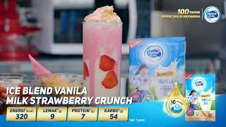 Resep Ice Blend Vanilla Milk Strawberry Crunch #FrisianFlag #IceVanilla #IceStrawberry