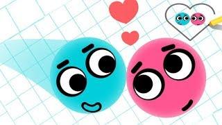 Синий Шар плюс Красный Шар  #1 Помоги Шарикам Соединиться Мультик Игра для детей love balls