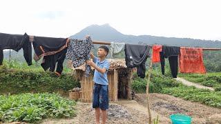 Nam - poor boy Bringing sweet potatoes to sell. Take a shower and wash clothes. My daily life