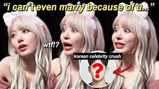 Sakuras reaction when a fan says he wont marry because of her reveals her korean celebrity crush