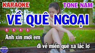 Karaoke Về Quê Ngoại Tone Nam Nhạc Sống Cha Cha