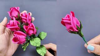 DIY satin ribbon roseshow to make flower with satin ribbon easilyrosebud tutorial