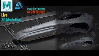 LIVE - 3D Modeling a Spaceship from Concept