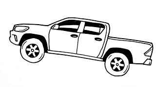 TOYOTA HILUX Kolay Araba Çizimi - How to draw a TOYOTA HILUX easy - Toyota Kolay Araba Çizimi 2023