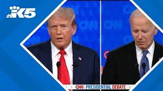 2024 presidential debate Biden Trump trade blame over border security