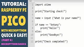 Raspberry Pi Pico - MicroPython - Simple Tutorials - Lesson 4 Basic Programming