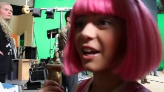 Chloe Lang on the LazyTown set