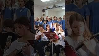 Тимофей с оркестром играют для детского хора ДМШ15 Песенка Овощи #music #творчество #accordion