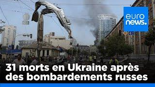 Au moins 31 morts en Ukraine après des bombardements massifs russes  euronews 