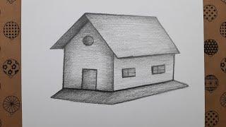 Karakalem Kolay Ev Resmi Nasıl Çizilir Çizim Hobimiz Çizimleri - Easy House Picture Drawing