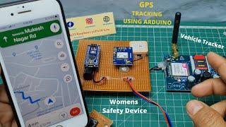 Arduino Gps And Gsm Based location Tracking System  Women Safety Device With GPS Tracking