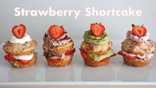 4 Easy Strawberry Shortcake Recipes Matcha Chocolate Strawberries  Relaxing Aesthetic Baking Vlog