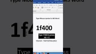 how to type mouse symbol in #microsoft #word #msword #computer #education #shorts #microsoftword