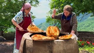 Life of Azerbaijani Hermit Family Baking Flatbreads and Pride of Oriental Desserts