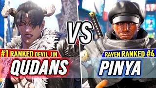 T8  Qudans #1 Ranked Devil Jin vs Pinya #4 Ranked Raven  Tekken 8 High Level Gameplay