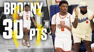 Bronny Drops EYBL Career High 30 POINTS at Peach Jam Pulling from Curry Range  SFG VS PRO SKILLS