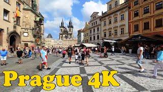 Prague Czech Republic. Walking tour 4K.