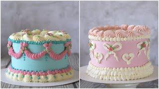 Vintage Buttercream Cakes Tutorial 빈티지케이크레트로케이크레터링케이크만들기