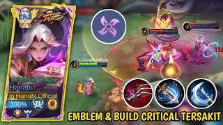 HANABI NEW EMBLEM & BUILD CRITICAL TERSAKIT 2024 - DAMAGENYA GAK NGOTAK TOP GLOBAL HANABI - MLBB