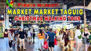 TAGUIG STREET FOODS in Market Market Mall BGC  Fiesta Market CHRISTMAS Night Walking Tour 2023 