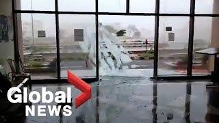 Cyclone Fani Powerful storm shatters windows as it lashes Indias east coast