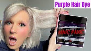 Dyeing My Hair Purple To Color Correct Yellow Manic Panic Purple Haze