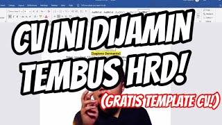 Cara Membuat CV Yang Baik Cuma 10 Menit FREE TEMPLATE