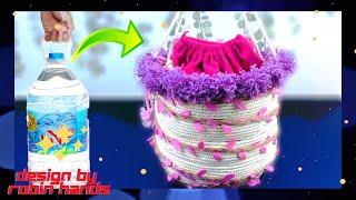 Recycle Plastic Bottles  Making Plastic bottles Bucket Bag   DIY Plastic Bottle Craft Ideas