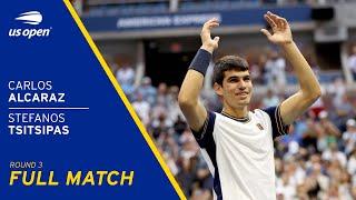 Carlos Alcaraz vs Stefanos Tsitsipas Full Match  2021 US Open Round 3