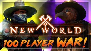 100 PLAYER WAR  PVP  New World Preview Event 2020  Amazons MMORPG Gameplay