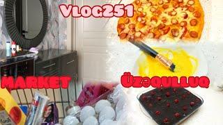 Böyük alış verişAz ərzaqla ağlayan kekHər xanıma lazımdı‍️Evdə Pizza #vlog