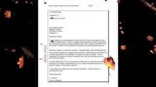 Sample Letter of ComplaintBlock Style