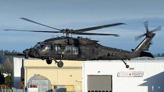 Rare US Army Special Operations MH-60M Black Hawk Landing & Takeoff at YYJ