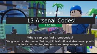 ALL 13 WORKING CODES for ARSENAL 2021 ROBLOX ARSENAL 2021 APRIL
