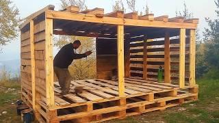 Man Builds a House with ABANDONED PALLETS in the Middle of the Forest  by @lesnoy_craft8607