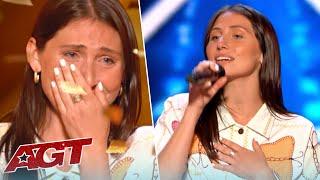 GOLDEN BUZZER Lily Meola Makes Heidi Klum Cry With Her EMOTIONAL Original Song