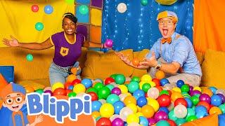 Blippi and Meekahs DIY Kinderland Indoor Playground Educational Videos for Kids