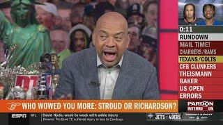 Pardon The Interruption  Wilbon reacts to NFL Week 1 Stroud over Richardson Rookie QB struggles