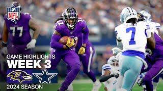 Baltimore Ravens vs. Dallas Cowboys  2024 Week 3 Game Highlights