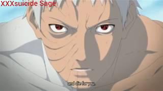 Naruto Sasuke Sakura Obito and Kakashi vs Kaguya and Black Zetsu. Obito and Madara die.