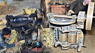 The local workers making sugarcane crusher machine in factory  Amazing making process of sugarcane