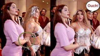 Arshi Khan Badly Pushes Rakhi Sawant At TellyChakkar Indian Telly Awards 2023