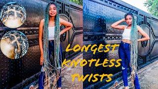 Tranças Knotless twists mais longas que já fiz