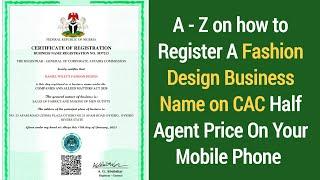 Fashion Design Business Registeration o CAC Tutorial- How To