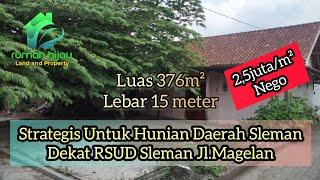 Dijual Tanah Pekarangan 2 Muka Bonus Rumah Dekat RSUD Sleman Yogyakarta 15 meter dr jl.magelang