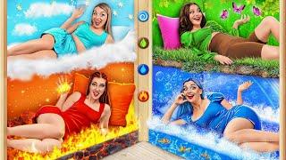 Four Elements Build a Bunk Bed  Fire Girl Water Girl Air Girl and Earth Girl by MultiDO Challenge