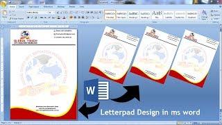 How to make awesome company Letterhead design in ms word  make the letterpad design in ms word 